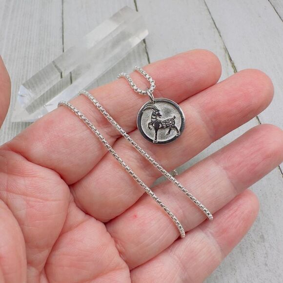 Chinese Zodiac Year of The Goat Pendant Necklace Sterling Silver - Picture 8 of 8